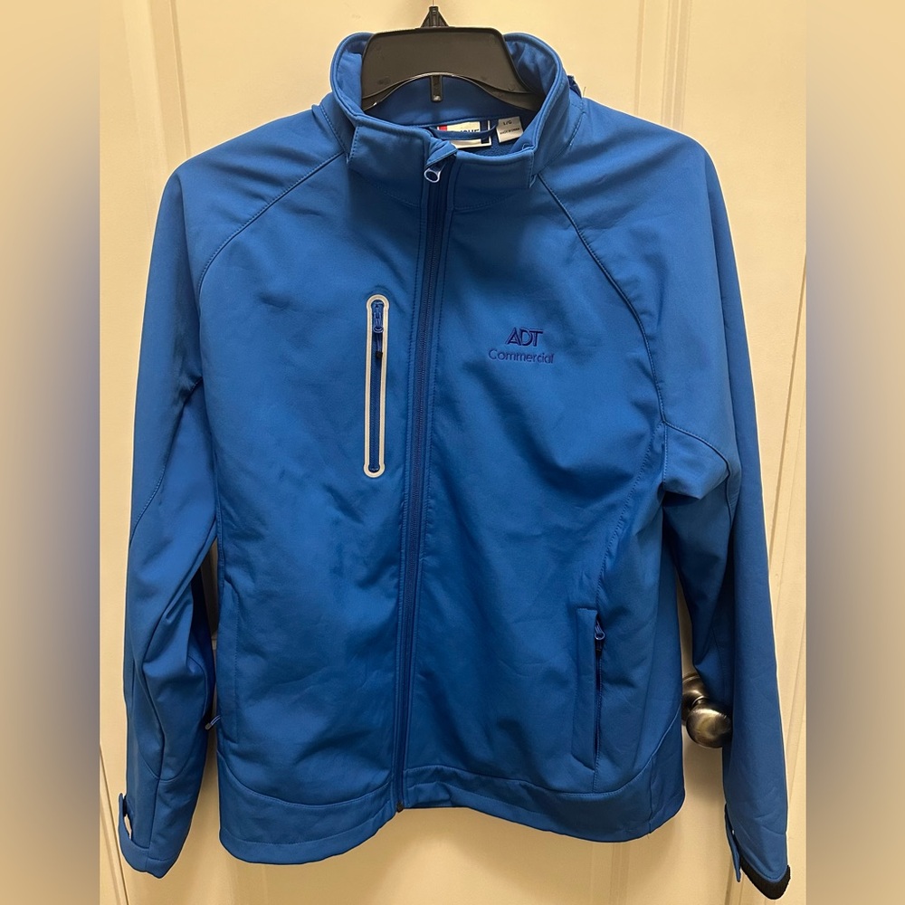 Men’s ADT Commercial Employee Blue Soft Shell Fleece Lined Zip Jacket - Large